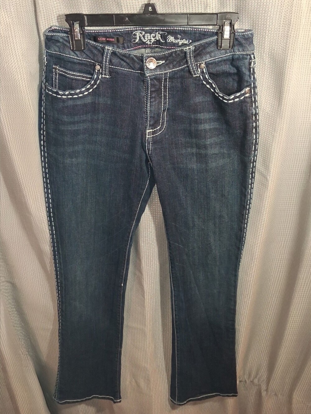 Wrangler Rock 47 Low Rise Thick Stitch Jeans 7/8x35 Tall